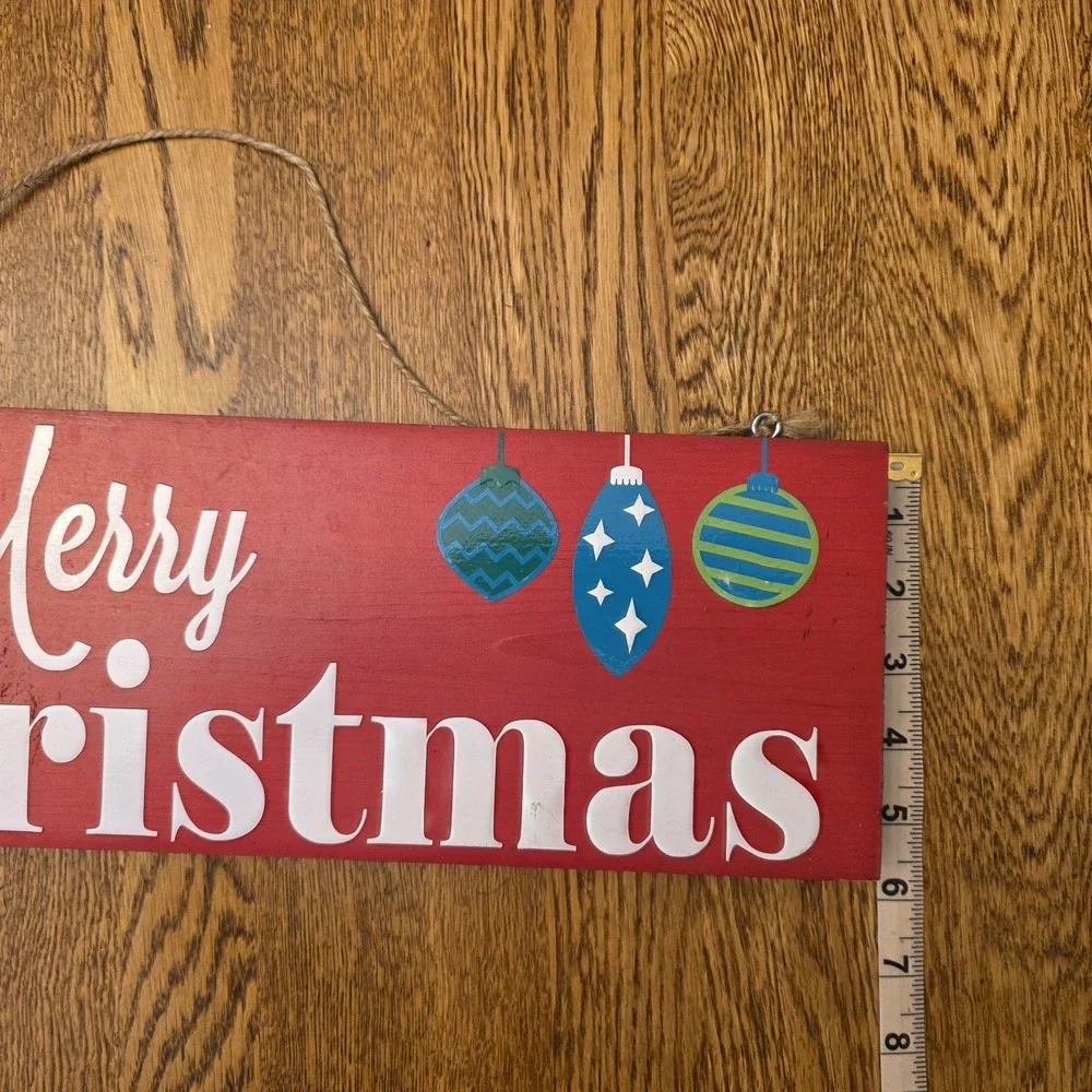 Reversible MERRY CHRISTMAS HAPPY THANKSGIVING Homemade Vinyl Wood Hanging Sign‎